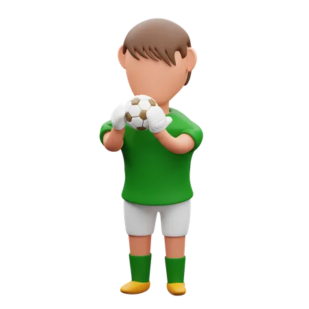 Goalkeeper holding the ball  3D Icon