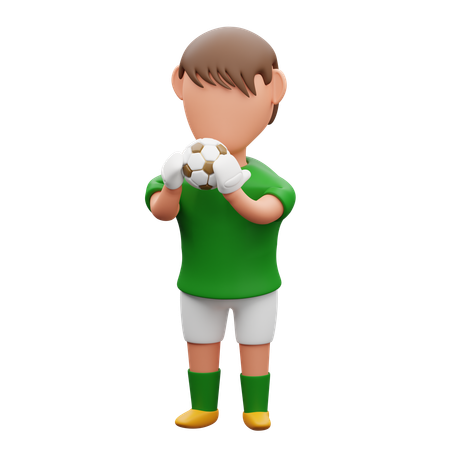 Goalkeeper holding the ball  3D Icon