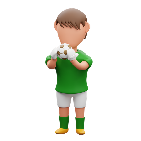 Goalkeeper holding the ball  3D Icon