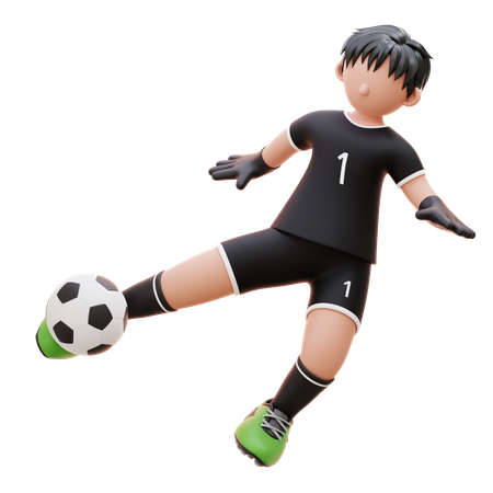 Goalkeeper Kicks The Ball  3D Icon