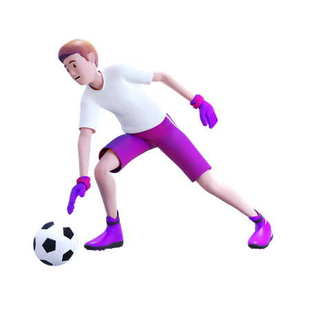 Goalkeeper Stop Ball  3D Illustration