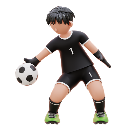Goalkeeper Throws The Ball  3D Icon