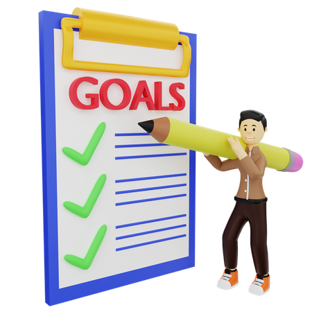 Goals planning  3D Illustration