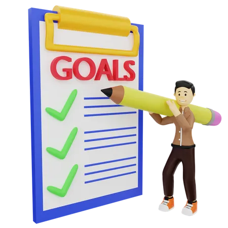 Goals planning  3D Illustration