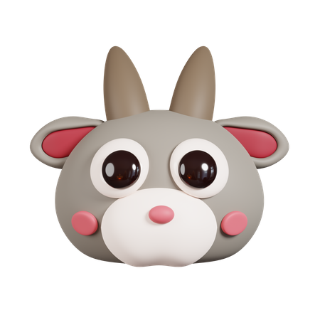 Goat Face 3D Illustration