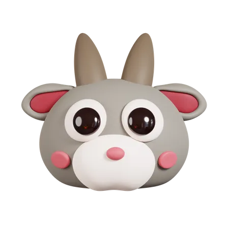 Goat Face  3D Illustration
