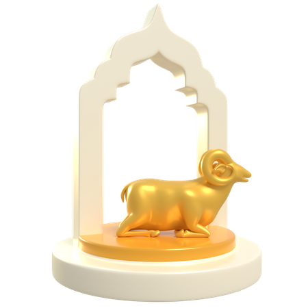 Goat Podium  3D Illustration