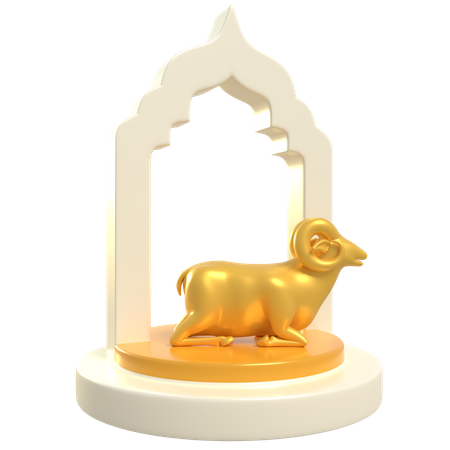 Goat Podium  3D Illustration