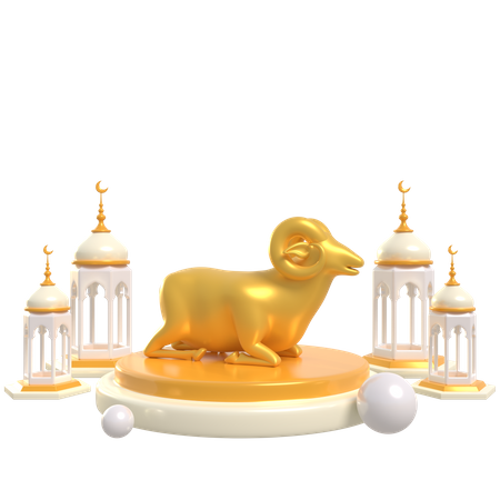 Goat Podium  3D Illustration