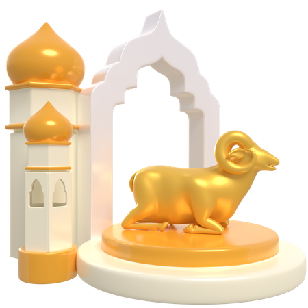 Goat Podium  3D Illustration