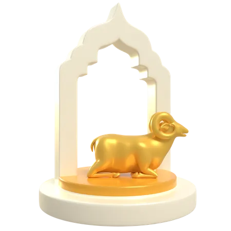 Goat Podium  3D Illustration