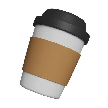 Sortir la tasse à café en papier  3D Icon