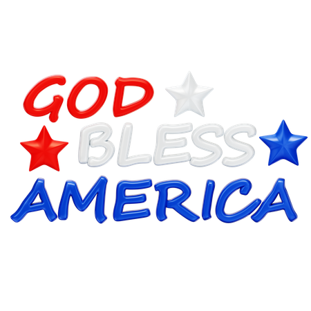 God Bless America  3D Icon