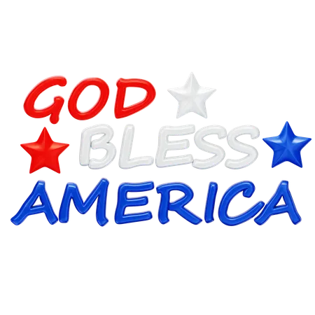 God Bless America  3D Icon