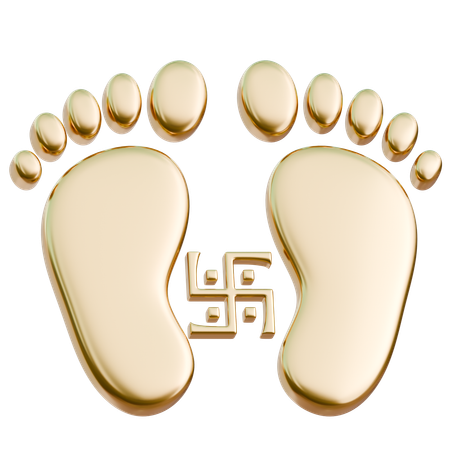 Goddess Laxmi Footprint  3D Icon