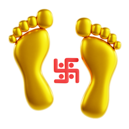 Goddess Laxmi Footprint  3D Icon