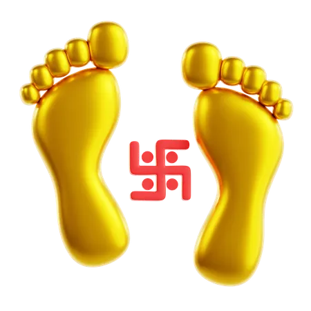 Goddess Laxmi Footprint  3D Icon