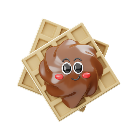 Gofre de chocolate  3D Icon