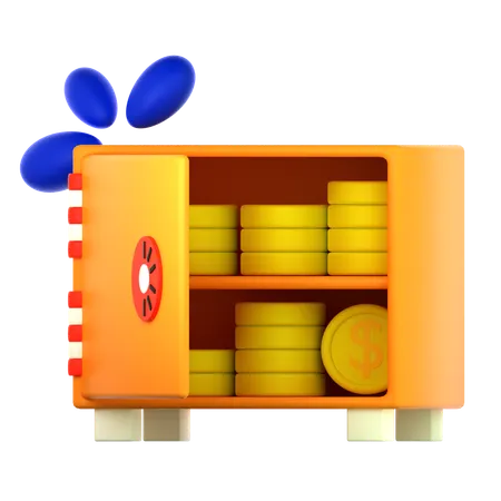 Gol Coins Safe 3D Icon