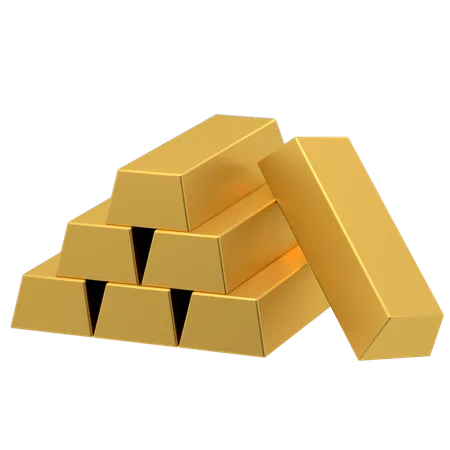 Gold Ingots Illustration In 3 D Design 3D Icon