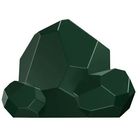 3 D Icon Of Some Chunk Nuggets Of Green Ore 3D Icon