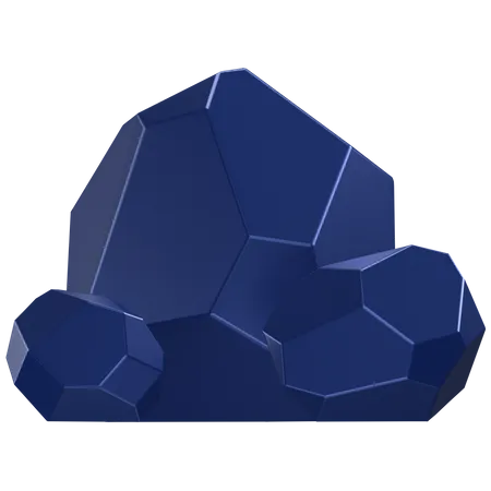 3 D Icon Of Some Chunk Nuggets Of Blue Ore 3D Icon