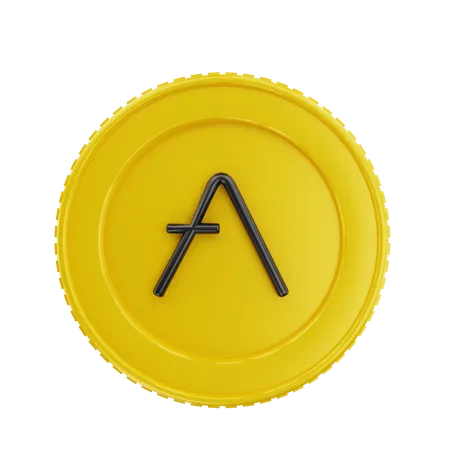 Gold Aave Coin  3D Icon