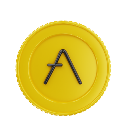 Gold Aave Coin 3D Icon