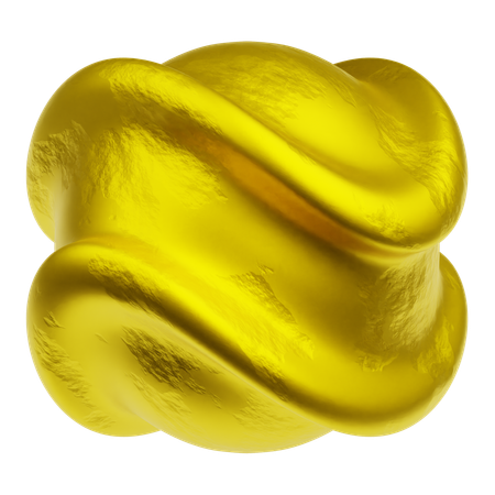 Gold Abstract Shapes  3D Icon