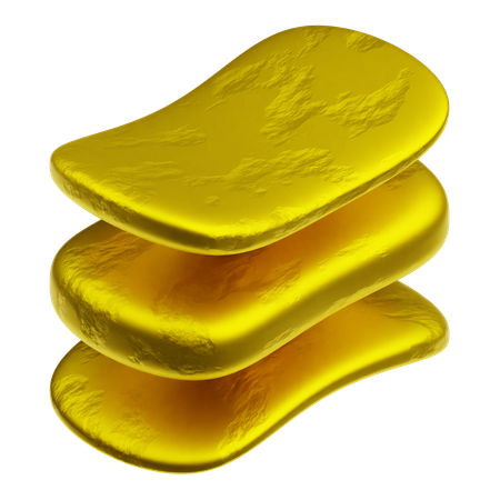 Gold Abstract Shapes  3D Icon