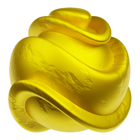 Gold Abstract Shapes  3D Icon