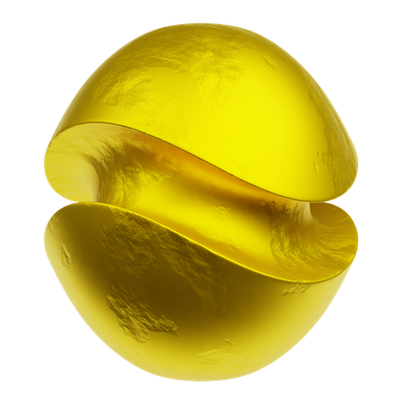 Gold Abstract Shapes  3D Icon