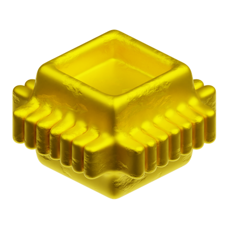 Gold Abstract Shapes  3D Icon