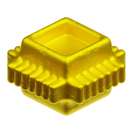 Gold Abstract Shapes  3D Icon