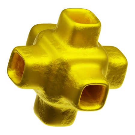 Gold Abstract Shapes  3D Icon