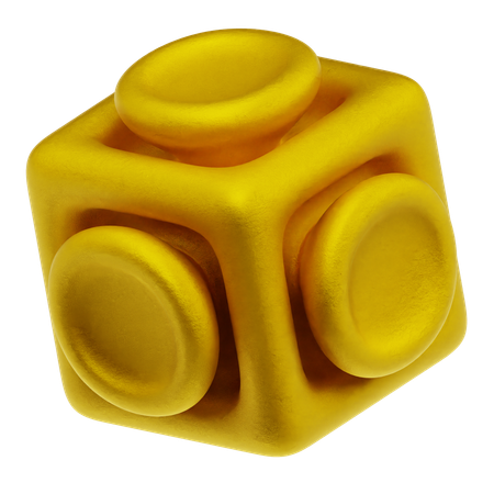 Goldene abstrakte Formen  3D Icon