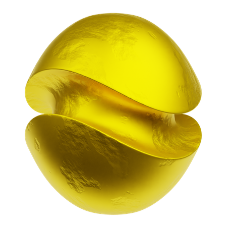 Goldene abstrakte Formen  3D Icon