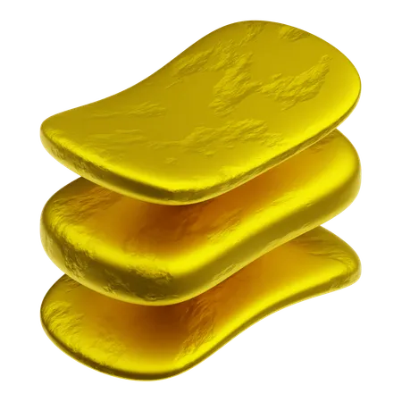 Goldene abstrakte Formen  3D Icon