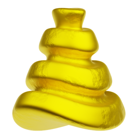 Goldene abstrakte Formen  3D Icon