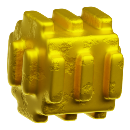 Goldene abstrakte Formen  3D Icon