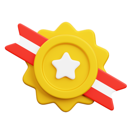 Goldenes Abzeichen  3D Icon