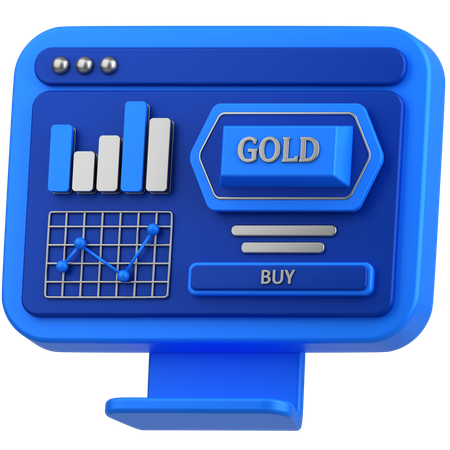Gold analytics  3D Icon