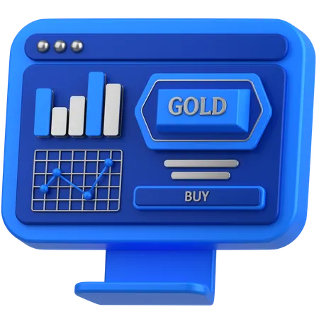 Gold analytics  3D Icon