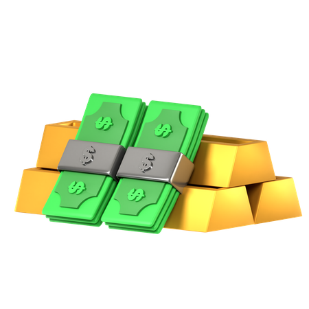 Gold and Money  3D Icon
