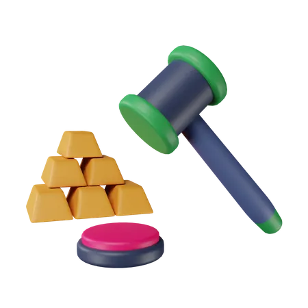 Gold Auction  3D Icon
