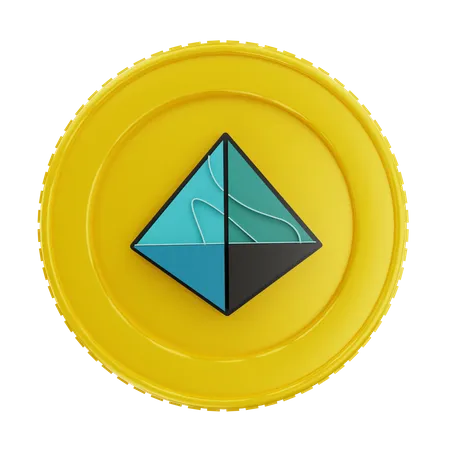 Gold Aurora Coin  3D Icon