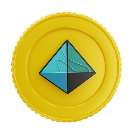 Gold Aurora Coin  3D Icon