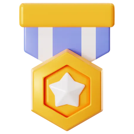 Gold Badge  3D Icon