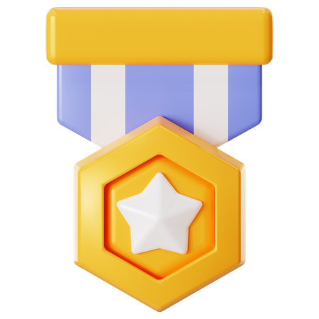 Gold Badge  3D Icon