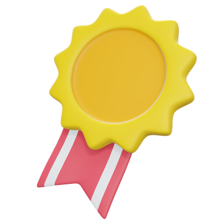 Gold Badge  3D Illustration